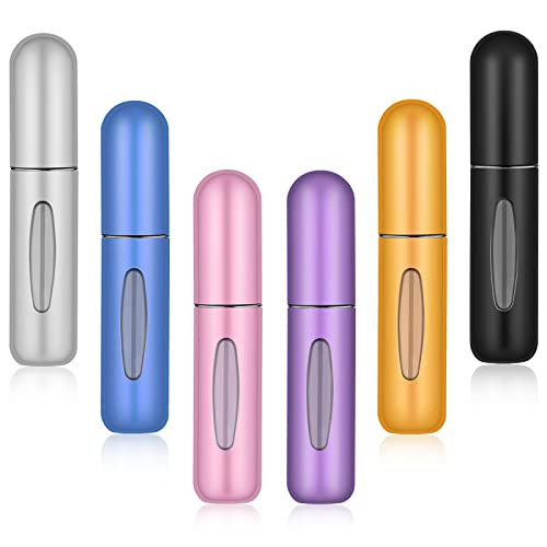 Perfume Travel Refillable Mini Spray Bottles Atomizer Travel Perfume Bottle Refillable Empty Cologne Travel Essentials For Women Mens Small Mister Spray Bottle For Travel Accessories 6 Pack 5ml/0.2oz IMPORX