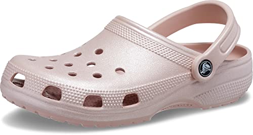Crocs Unisex-Adult Classic Sparkly Clog | Metallic and Glitter Shoes, Pink Clay, 5 Men/7 Women Crocs