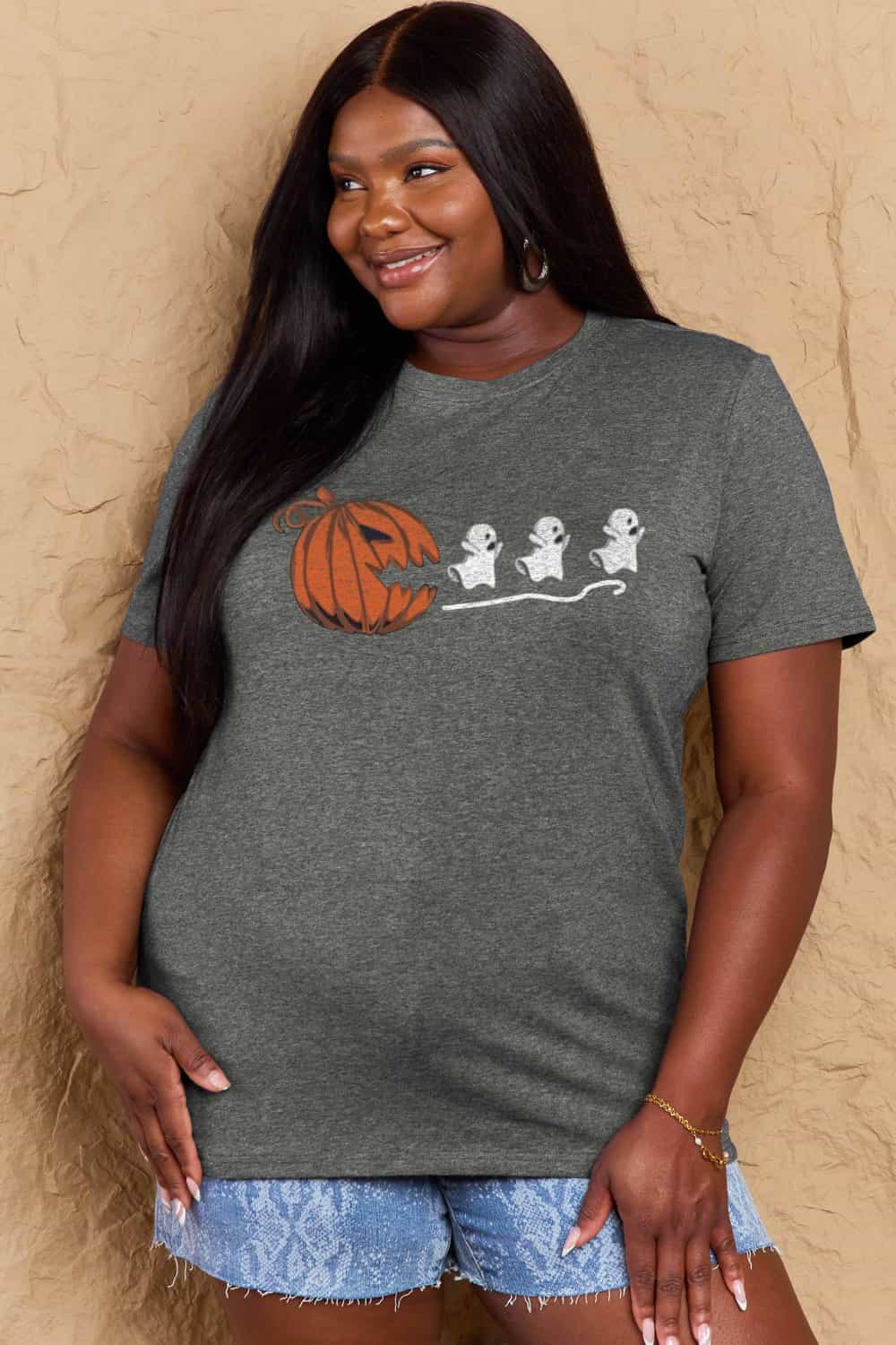 Simply Love Full Size Jack-O'-Lantern Graphic Cotton T-Shirt Trendsi