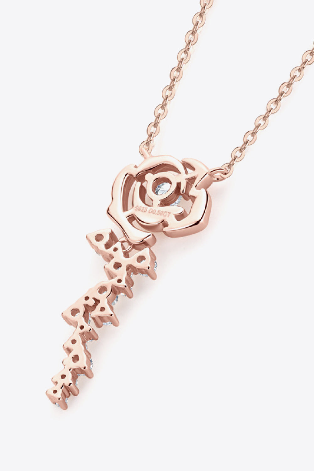 925 Sterling Silver 18K Rose Gold-Plated Pendant Necklace Trendsi