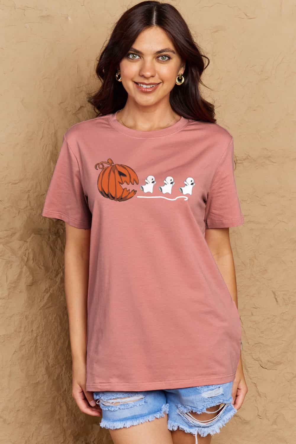 Simply Love Full Size Jack-O'-Lantern Graphic Cotton T-Shirt Trendsi