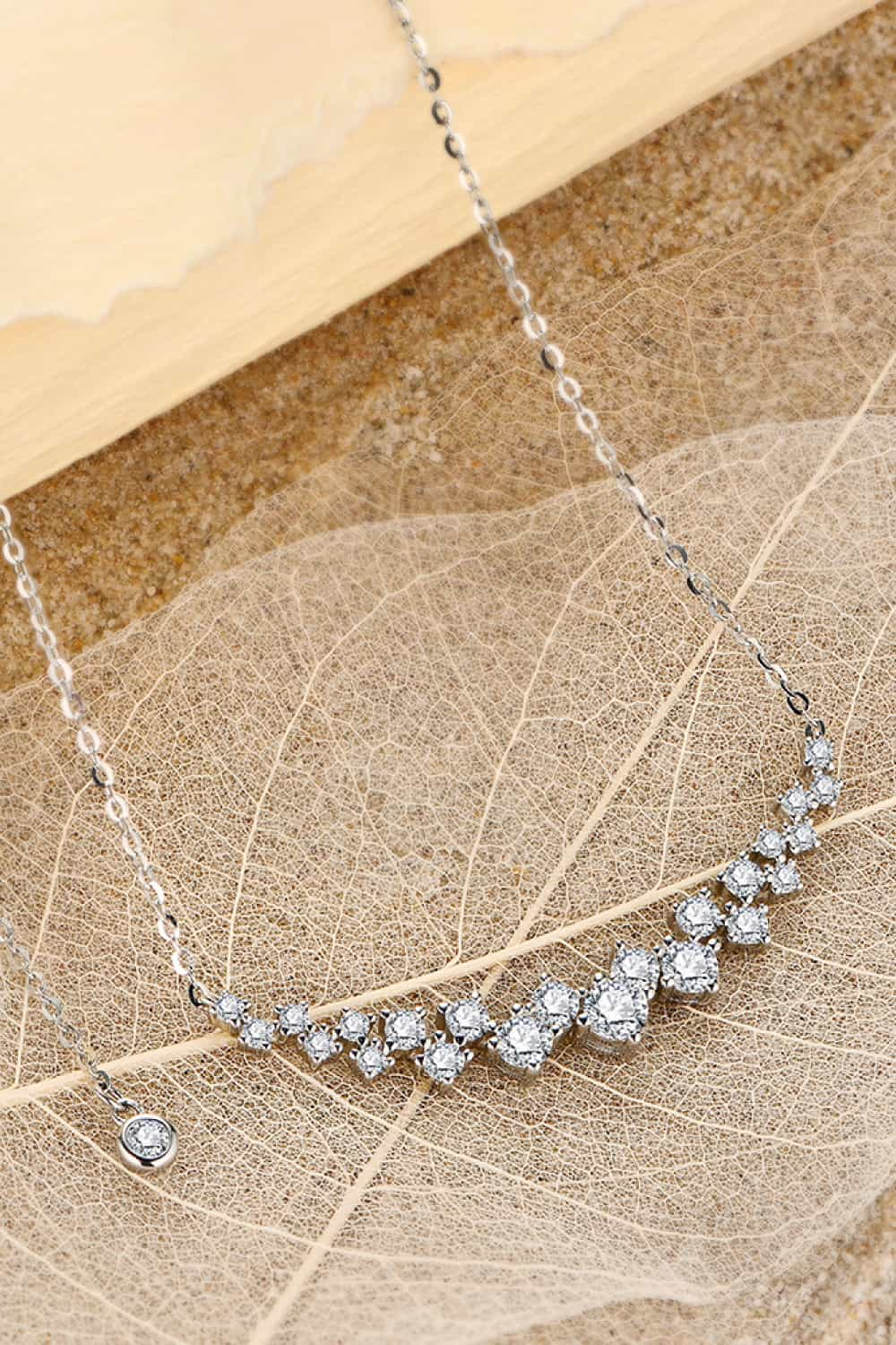 1.64 Carat Moissanite 925 Sterling Silver Necklace Trendsi