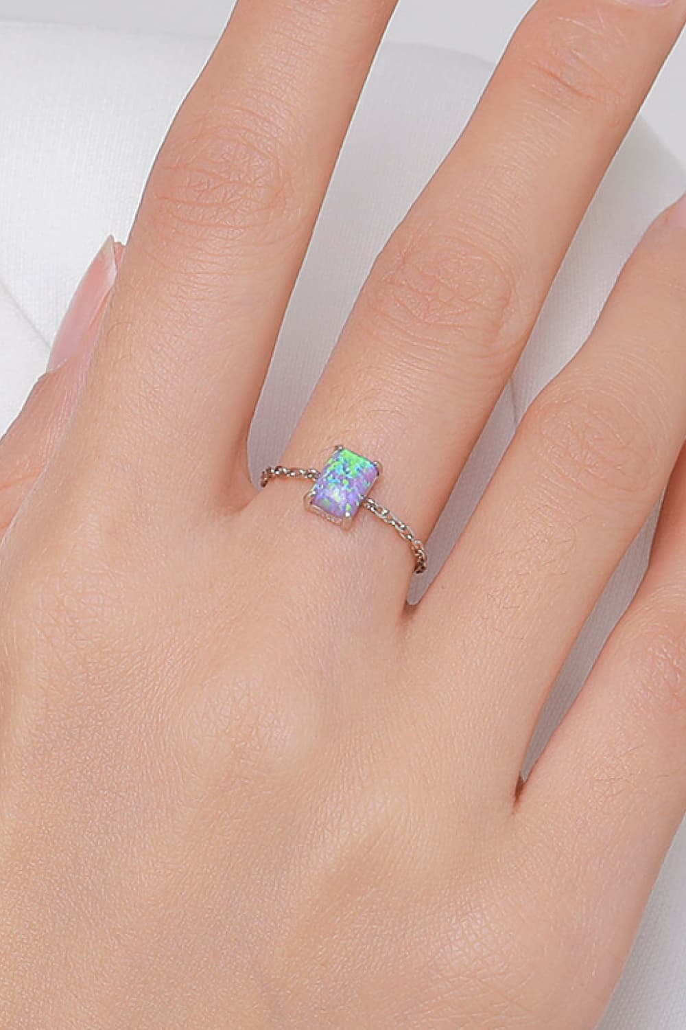 925 Sterling Silver Opal Ring Trendsi