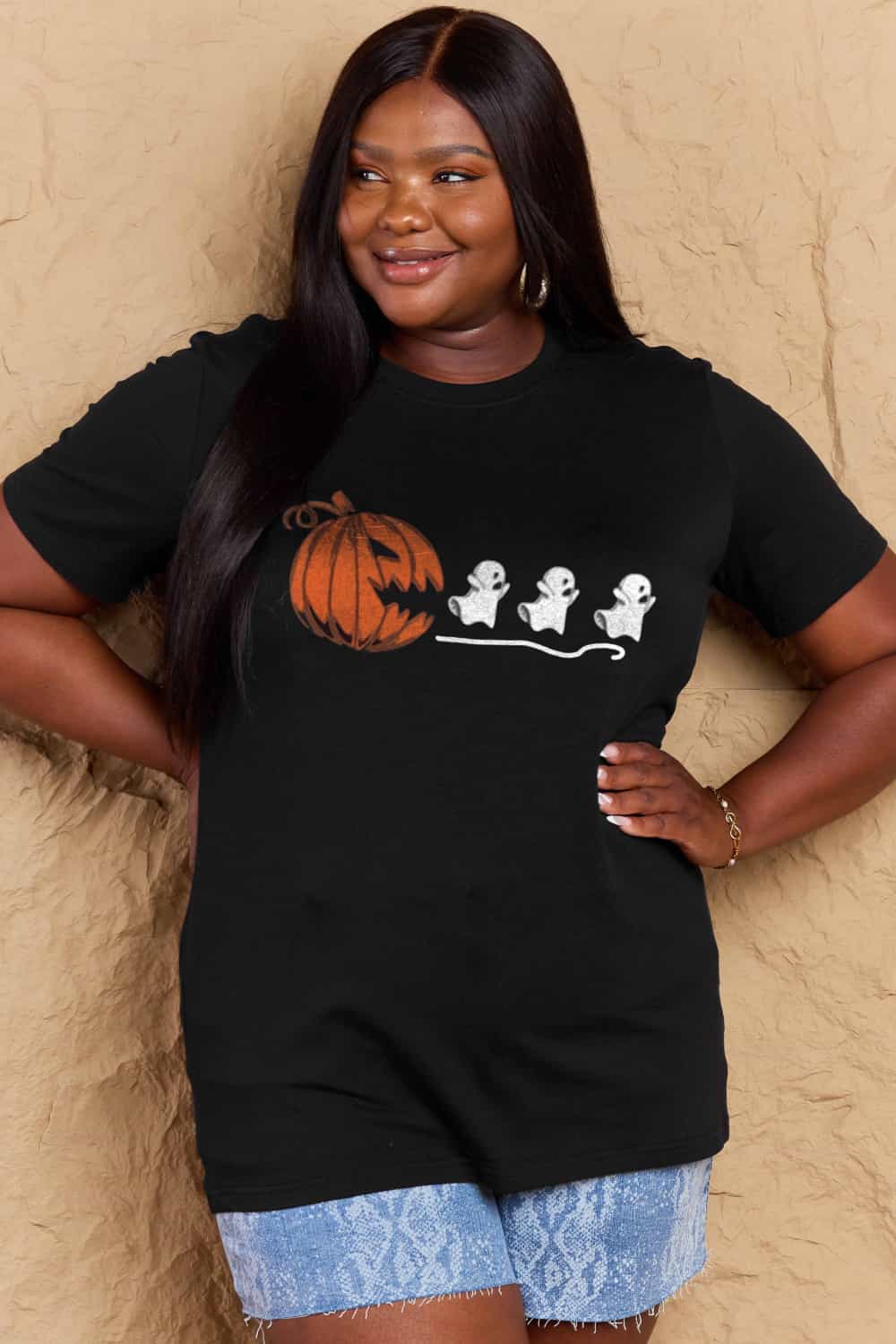 Simply Love Full Size Jack-O'-Lantern Graphic Cotton T-Shirt Trendsi