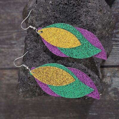 PU Leather Leaf Dangle Earrings Trendsi