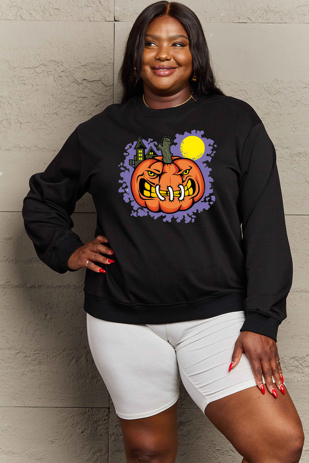 Simply Love Full Size Graphic Round Neck Sweatshirt Trendsi