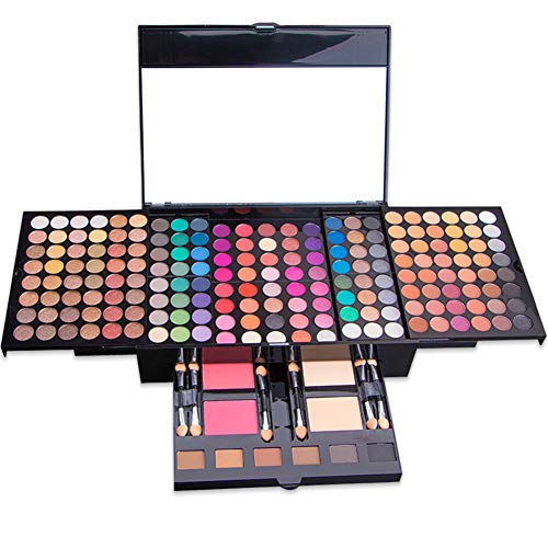 All In One Makeup Kit For Women Full Kit -142 Colors Shimmer Matte Eyeshadow Palette,3 Blusher,3 Eyebrow Powder,3 Applicators and Mirror Make Up Kit for Teens Women Gift Set (194 Colors) VERONNI