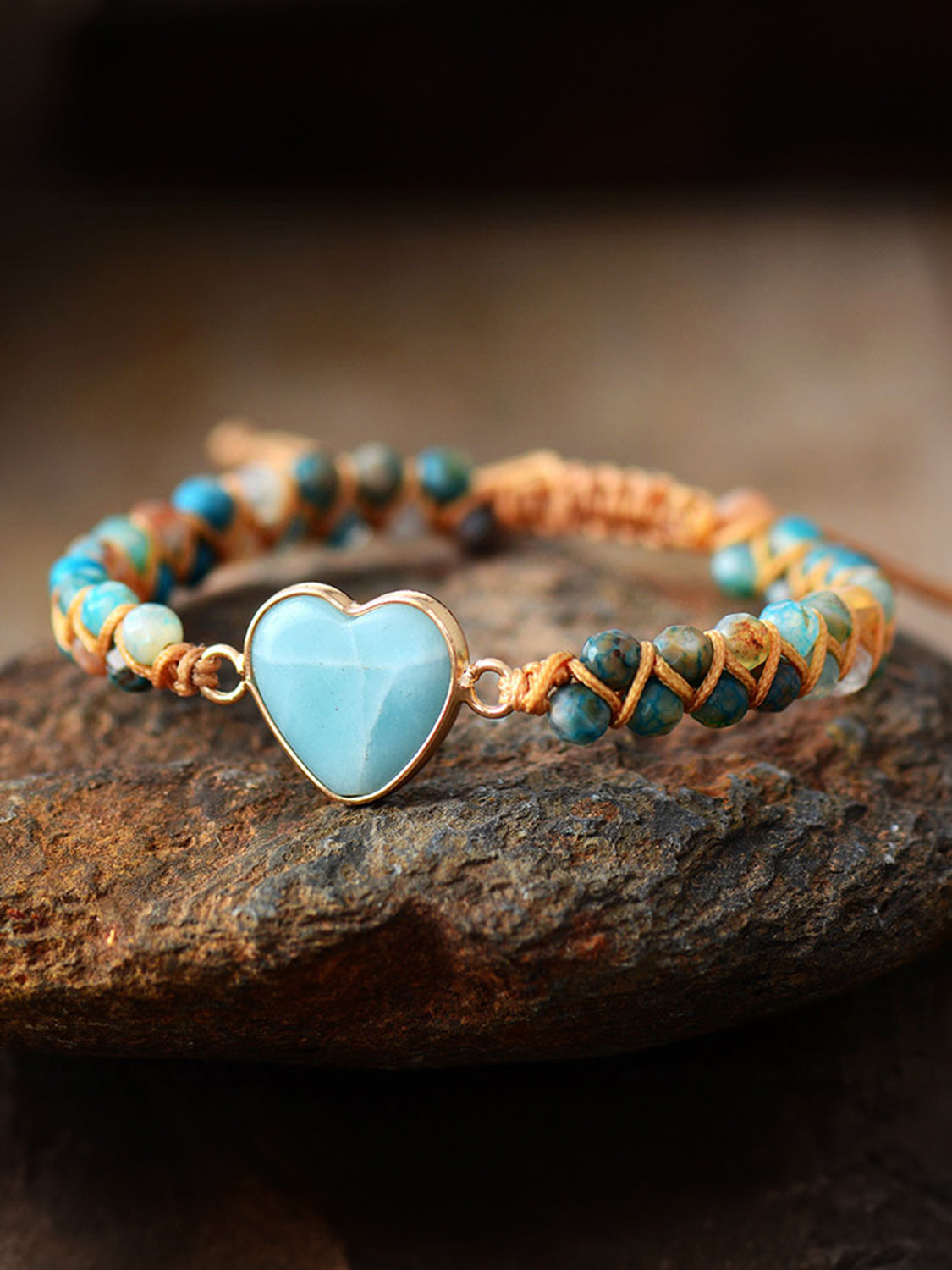 Heart Shape Beaded Bracelet Trendsi