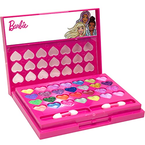 Barbie - Townley Girl Beauty Compact Set Kit with Brushes, Eye Shadow Palette, 28 Eye Shadows, 6 Lip Gloss & 4 Blushes Makeup Set for Kids Girls, Ages 6+ Perfect for Parties, Sleepovers and Makeovers Townley Girl