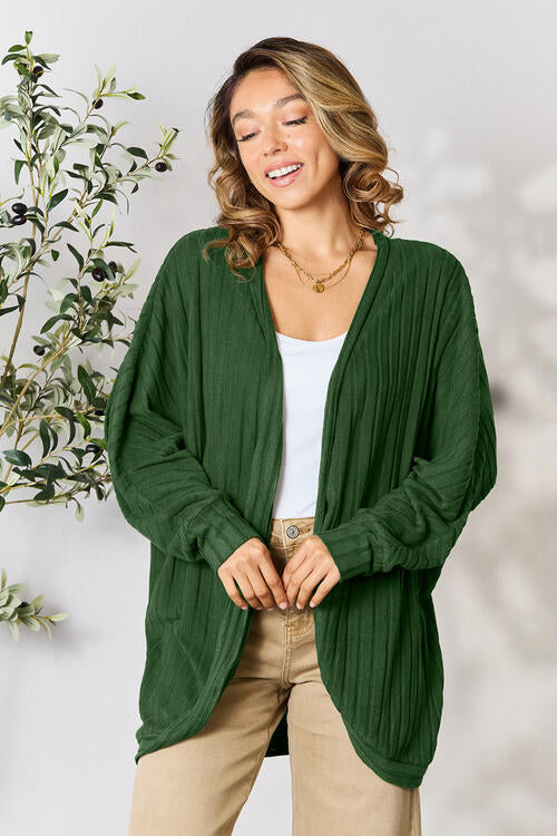 Basic Bae Full Size Ribbed Cocoon Cardigan Trendsi