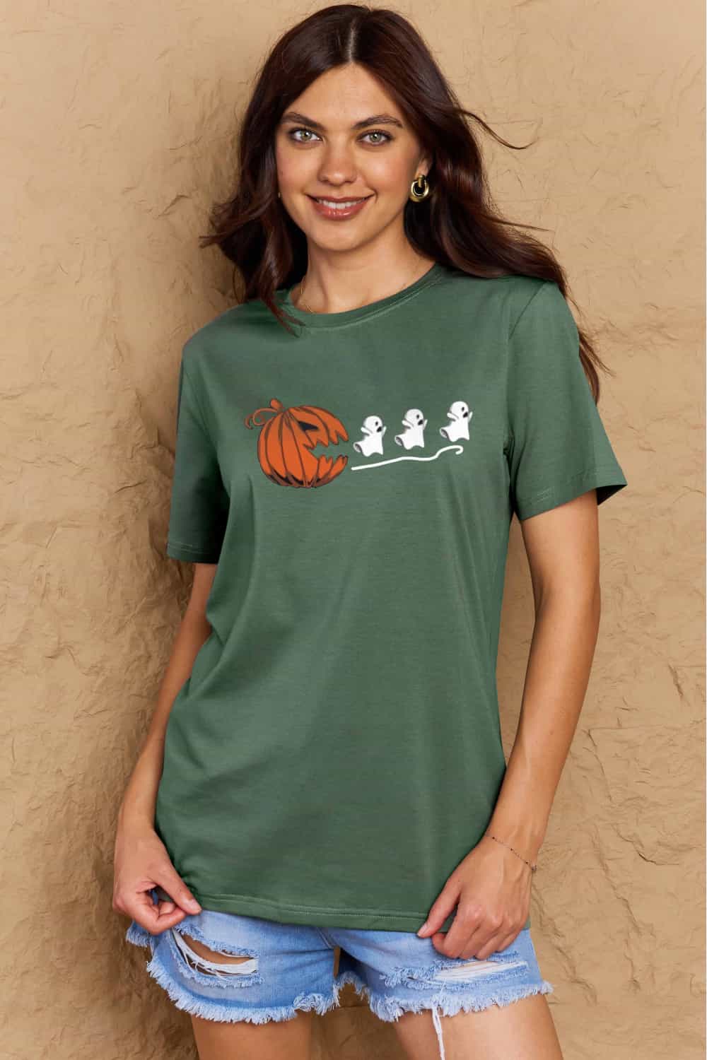 Simply Love Full Size Jack-O'-Lantern Graphic Cotton T-Shirt Trendsi