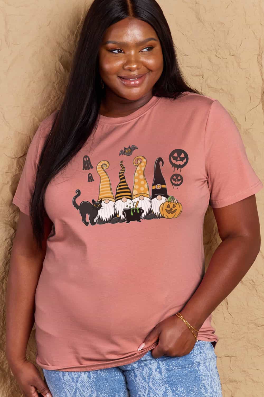 Simply Love Full Size Halloween Theme Graphic Cotton T-Shirt Trendsi