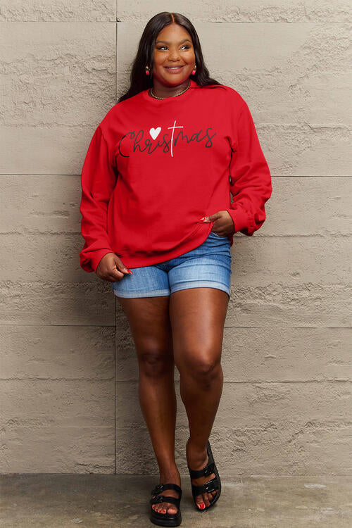 Simply Love Full Size CHRISTMAS Long Sleeve Sweatshirt Trendsi