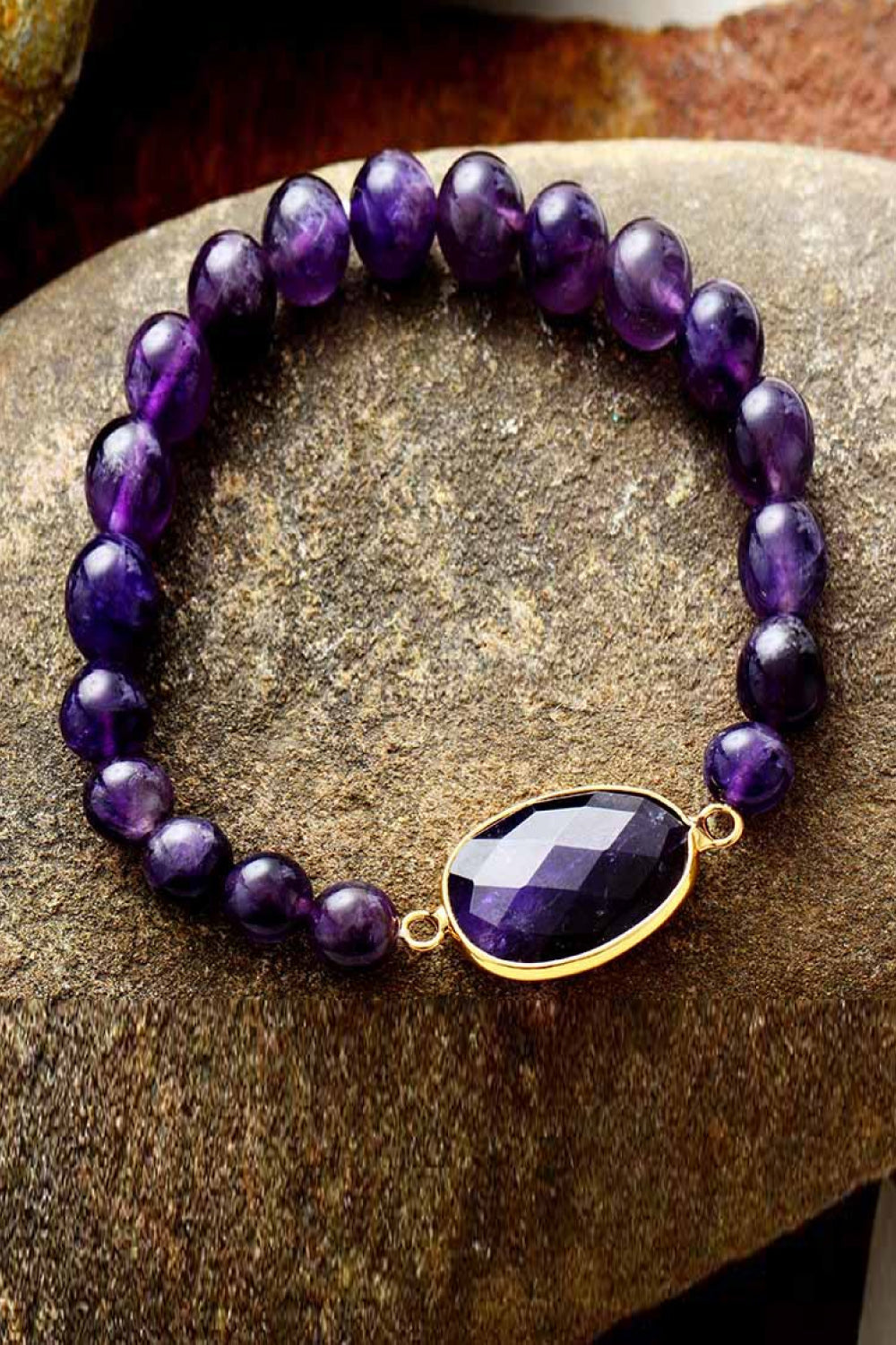 Handmade Amethyst Beaded Bracelet Trendsi
