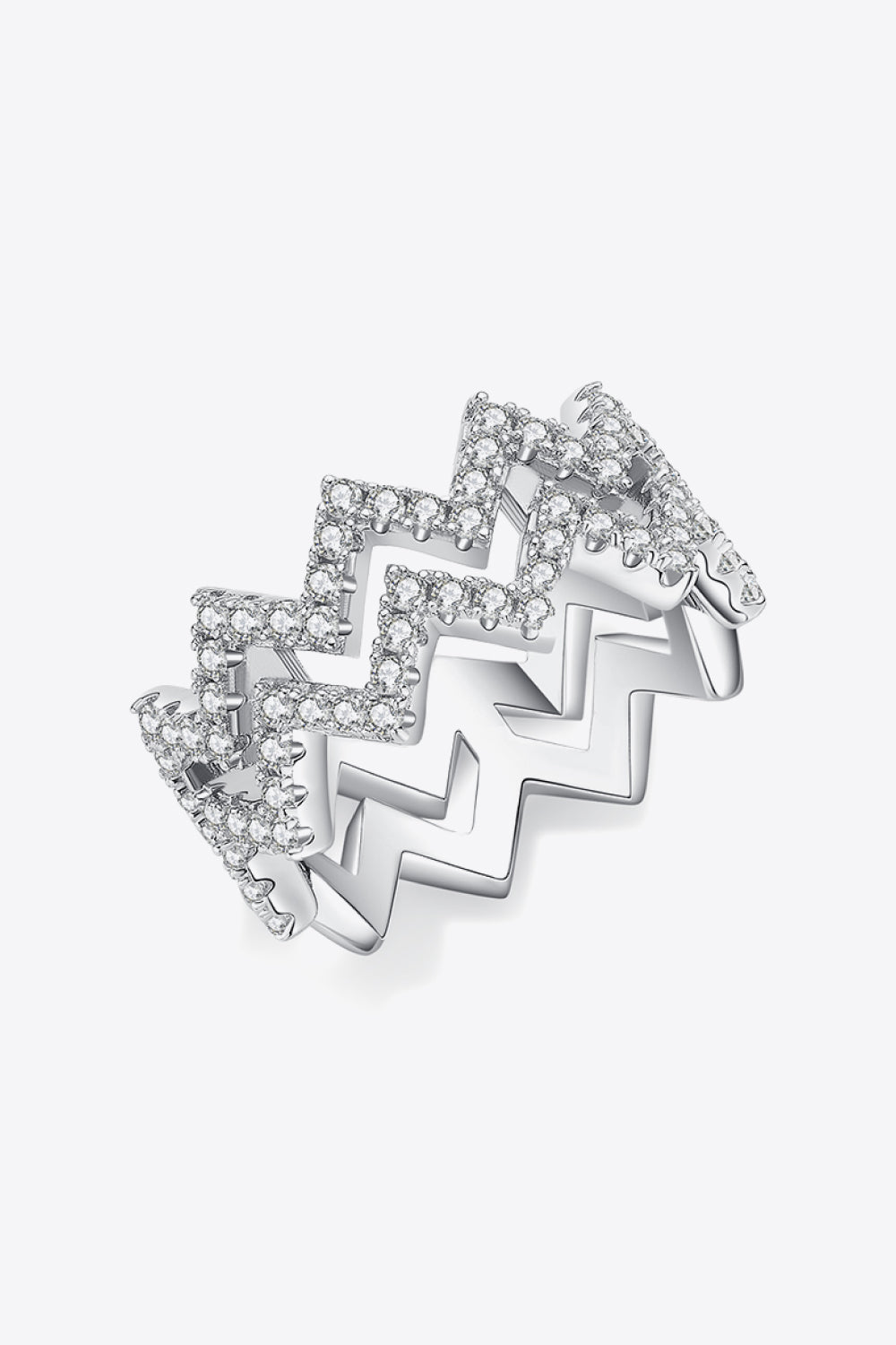 Moissanite Zigzag Stacking Rings Trendsi