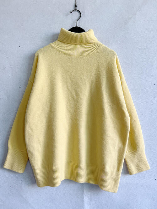 Turtleneck Long Sleeve Sweater Trendsi