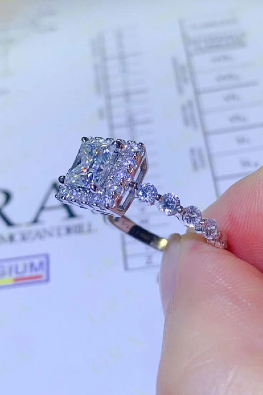 Adored 1 Carat Moissanite Square Ring Trendsi