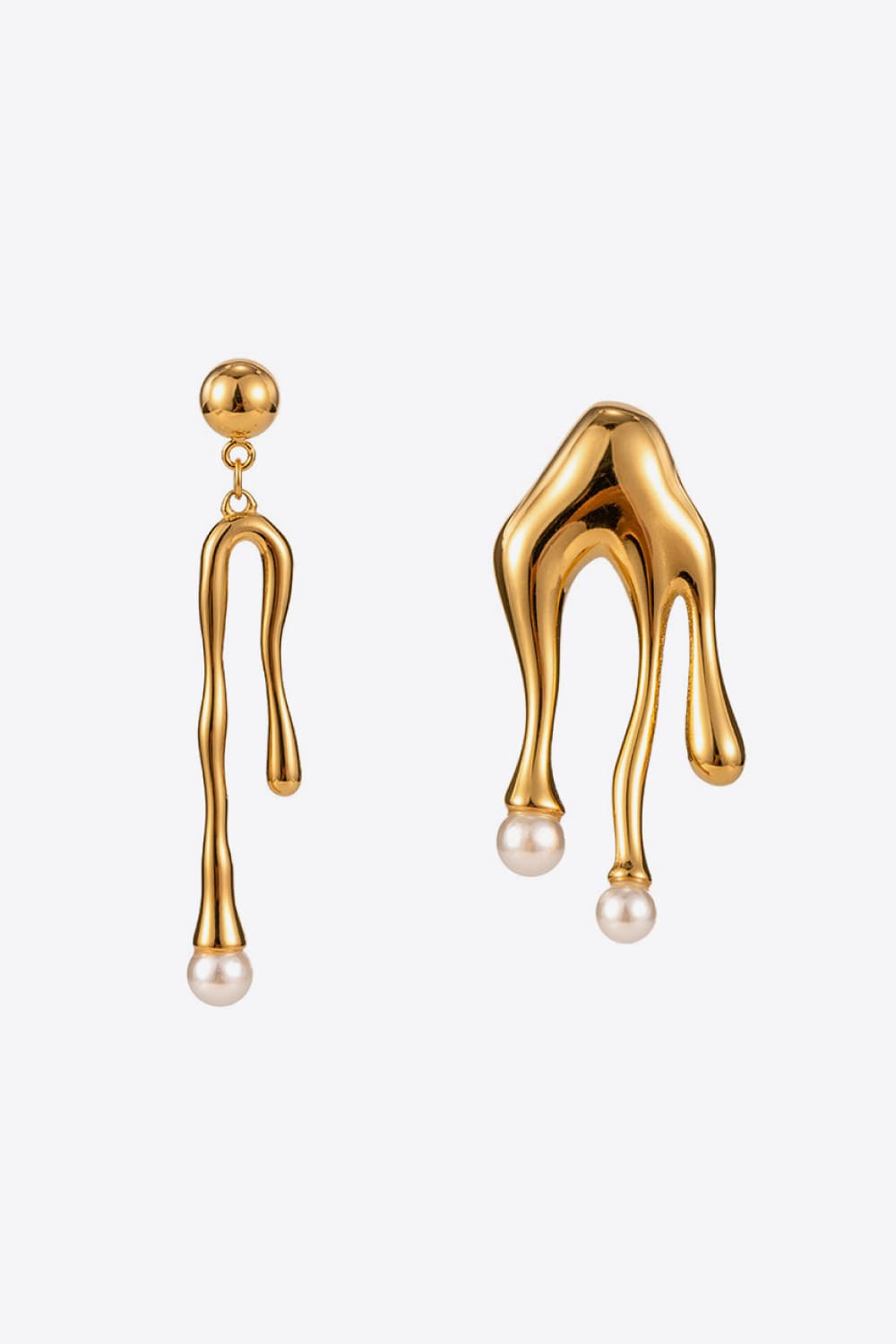 Synthetic Pearl 18K Gold-Plated Dangle Earrings Trendsi