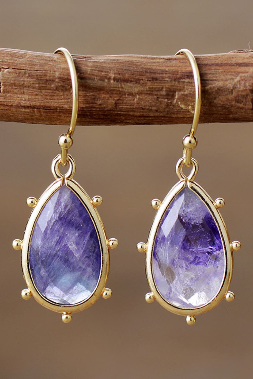 Natural Stone Teardrop Earrings Trendsi