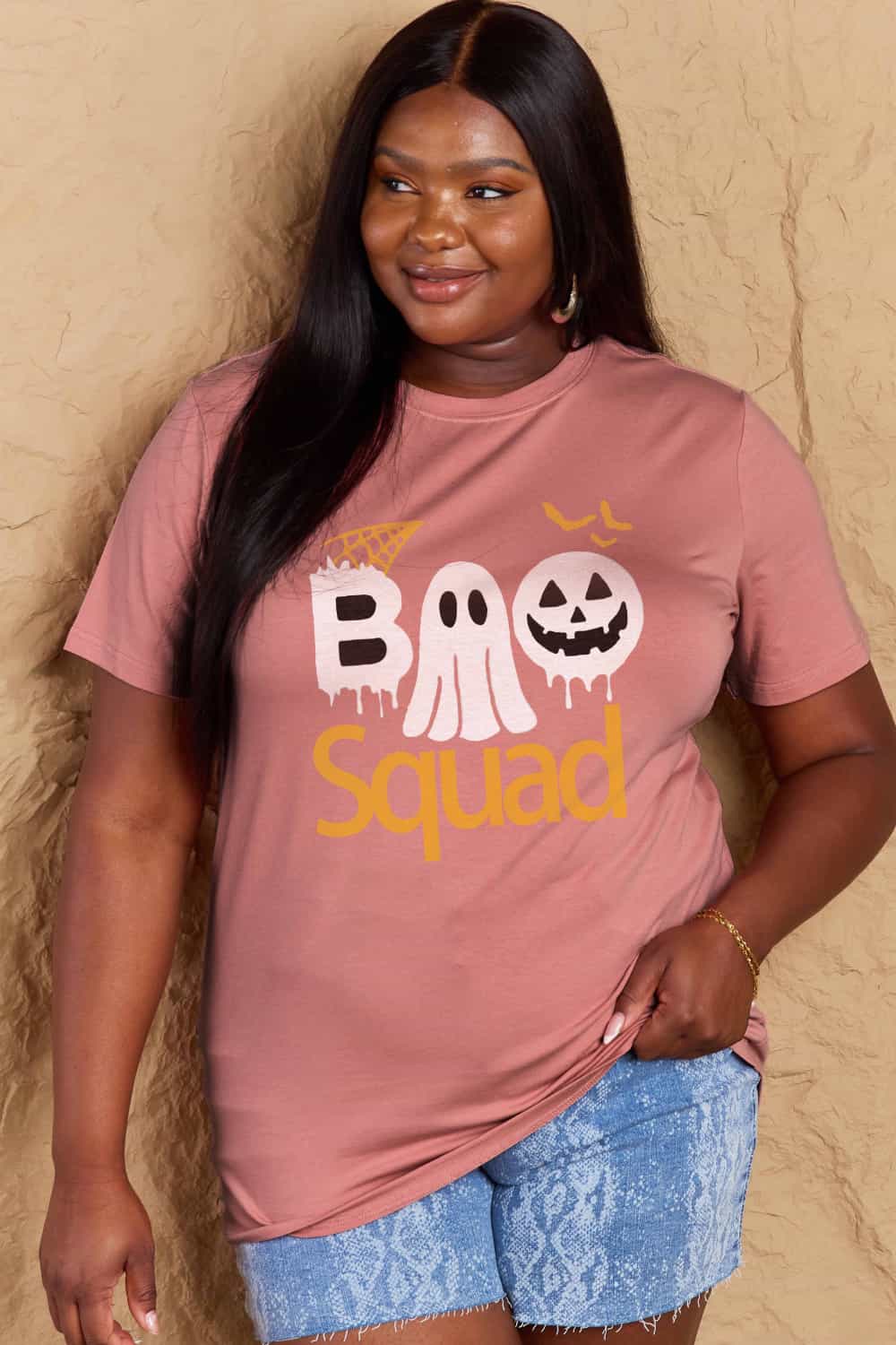 Simply Love Full Size BOO SQUAD Graphic Cotton T-Shirt Trendsi