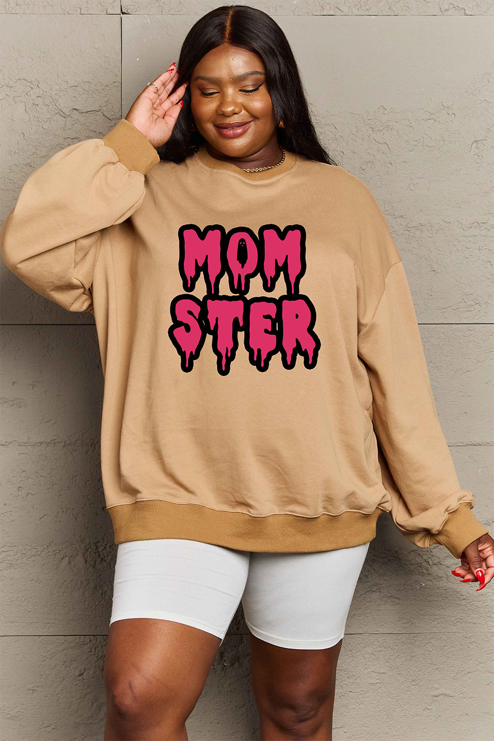 Simply Love Full Size MOM STER Graphic Sweatshirt Trendsi