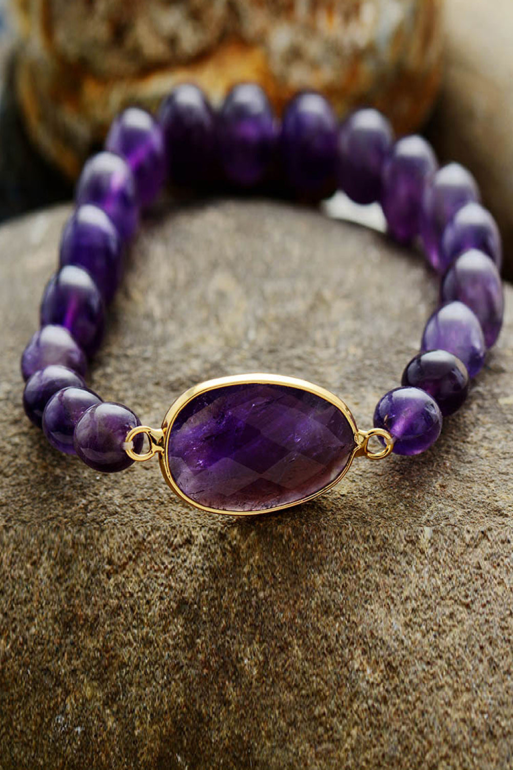 Handmade Amethyst Beaded Bracelet Trendsi
