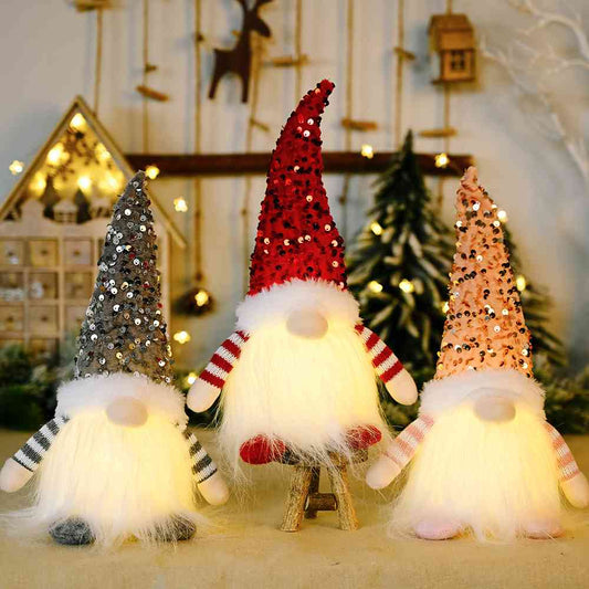 Sequin Light-Up Faceless Gnome Trendsi