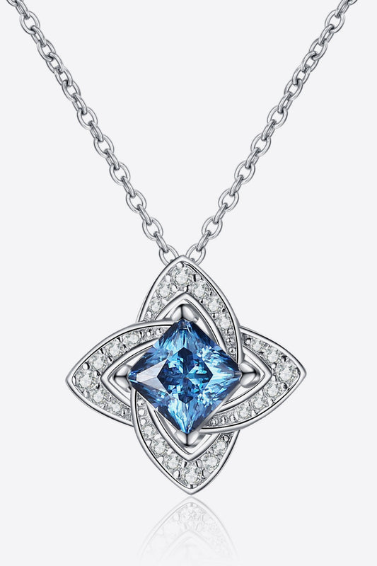 1 Carat Moissanite Floral Pendant Necklace Trendsi