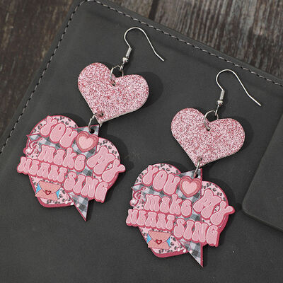 Heart Shape Wooden Earrings Trendsi