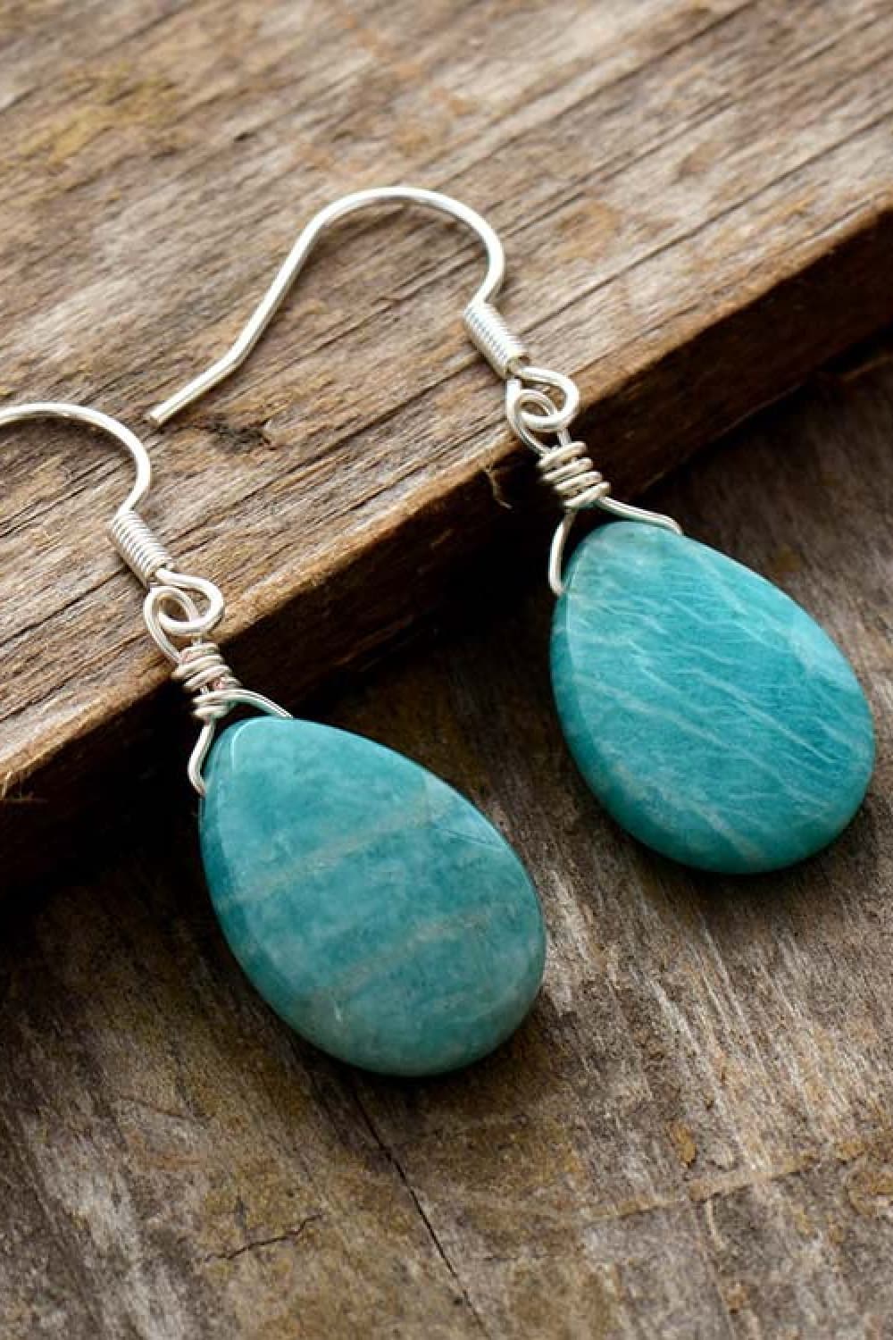 Handmade Natural Stone Teardrop Earrings Trendsi