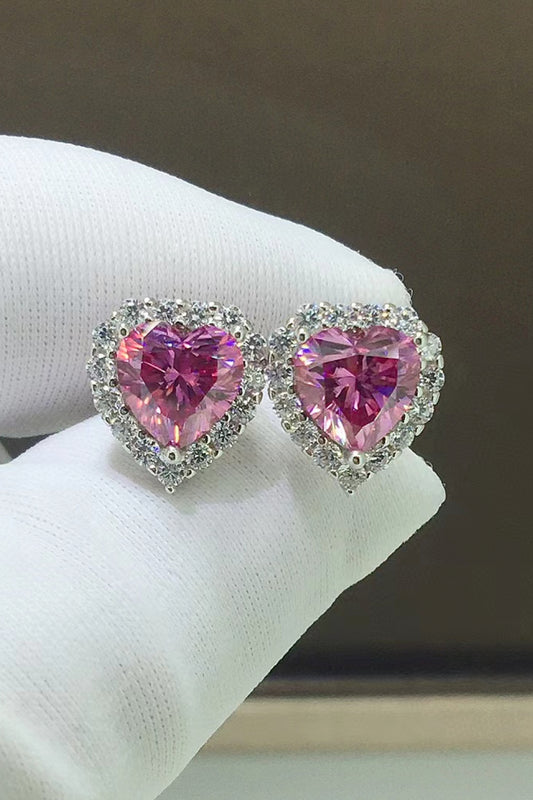 2 Carat Moissanite Heart-Shaped Earrings Trendsi