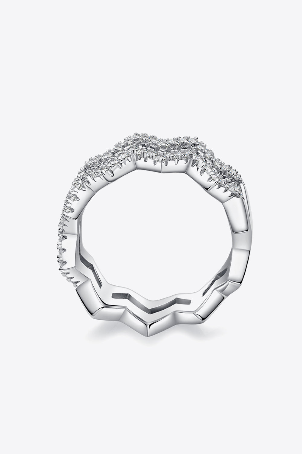 Moissanite Zigzag Stacking Rings Trendsi