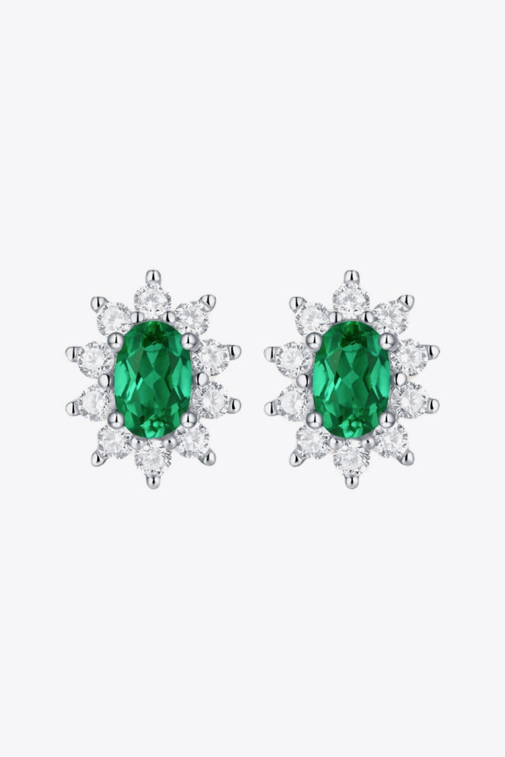 1 Carat Lab-Grown Emerald Stud Earrings Trendsi