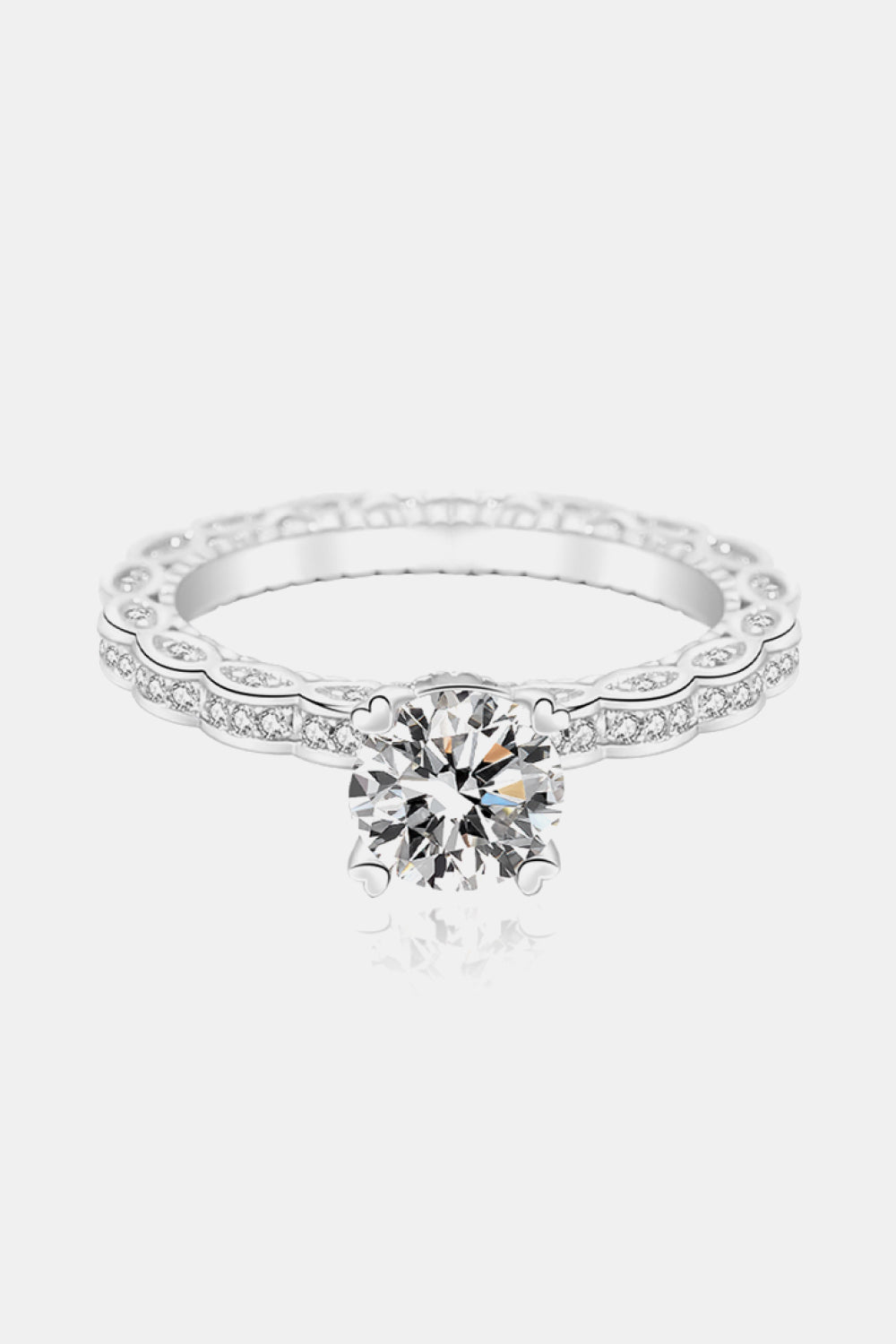 1 Carat Moissanite 925 Sterling Silver Ring Trendsi