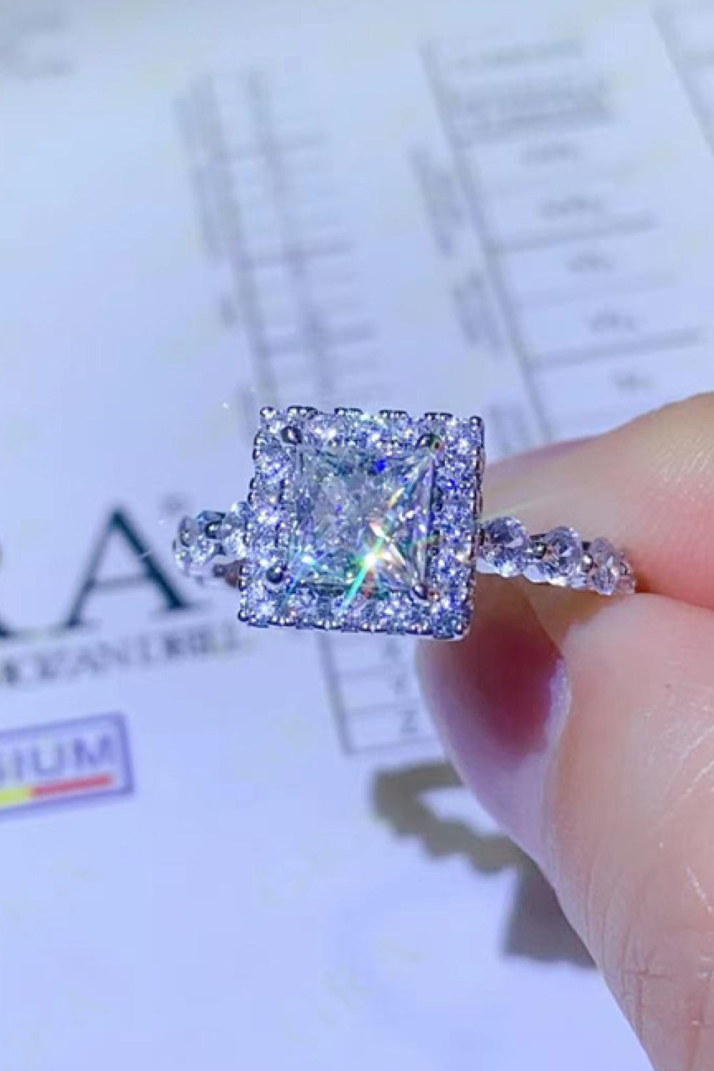 Adored 1 Carat Moissanite Square Ring Trendsi