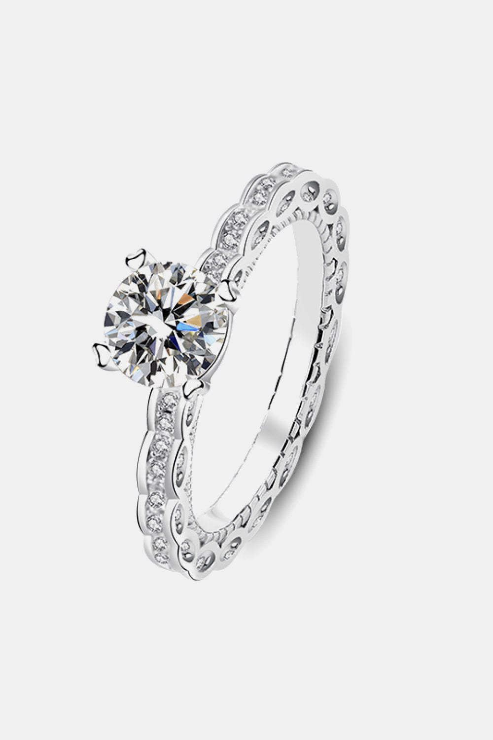 1 Carat Moissanite 925 Sterling Silver Ring Trendsi