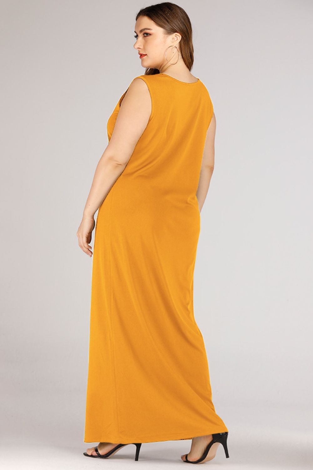 Plus Size Scoop Neck Maxi Tank Dress Trendsi