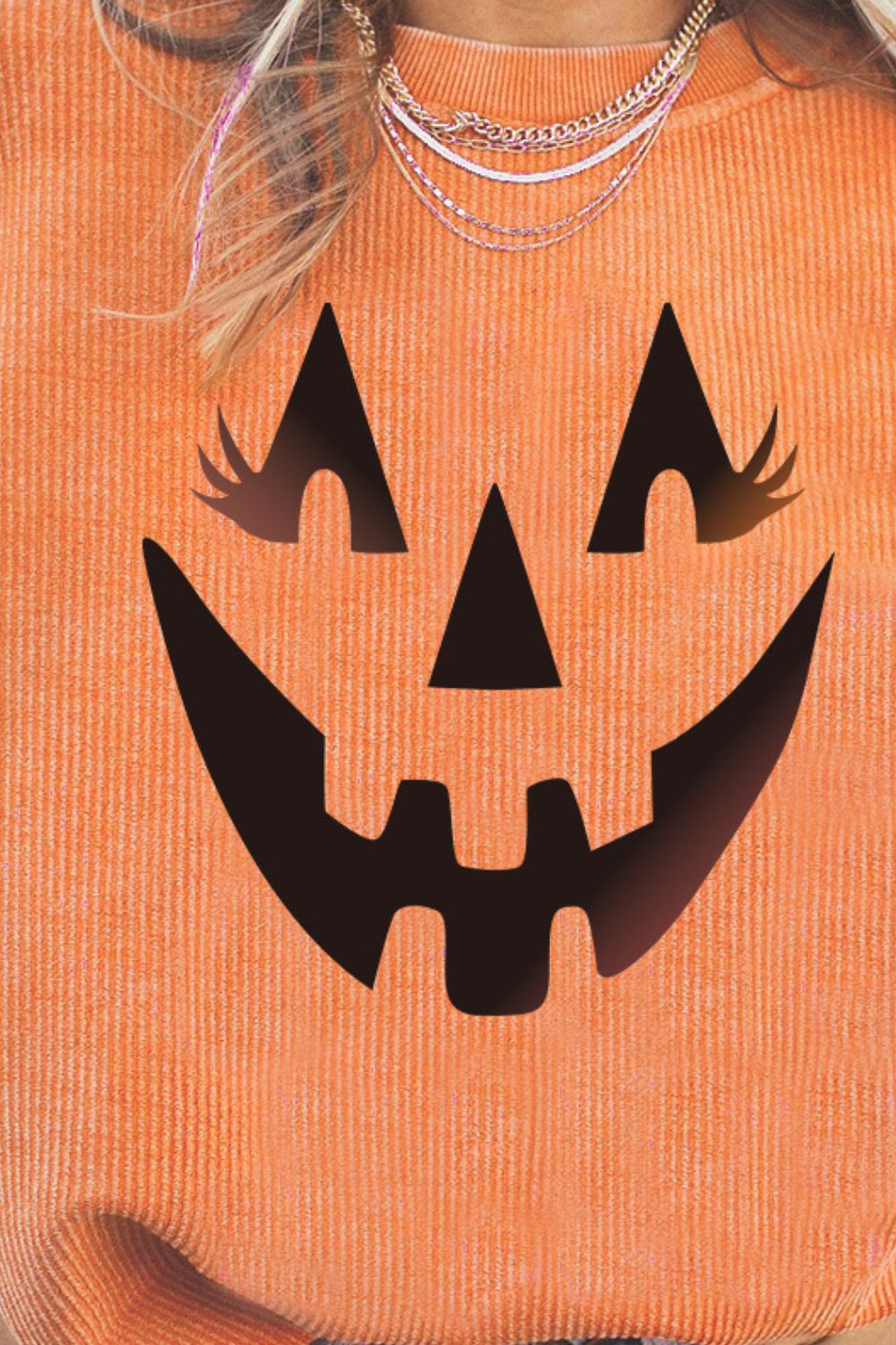 Round Neck Dropped Shoulder Jack-O'-Lantern Graphic Sweatshirt Trendsi