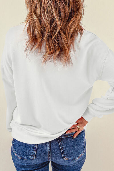 Sequin Round Neck Long Sleeve Sweatshirt Trendsi