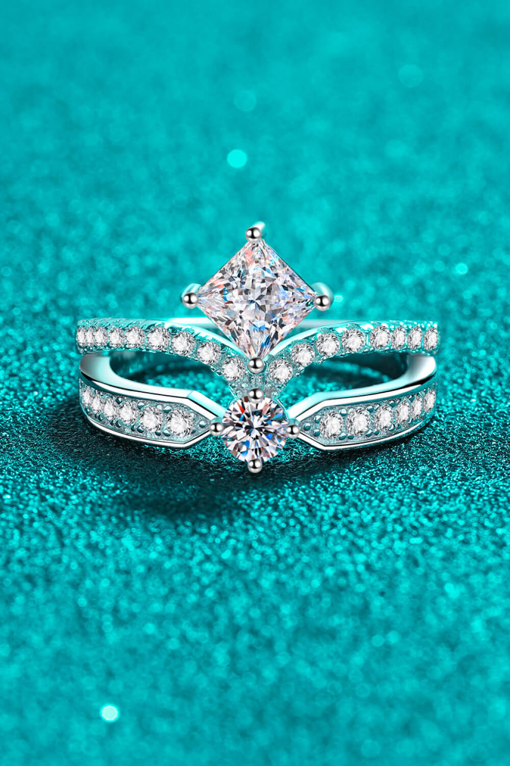 925 Sterling Silver Moissanite Crown Ring Trendsi