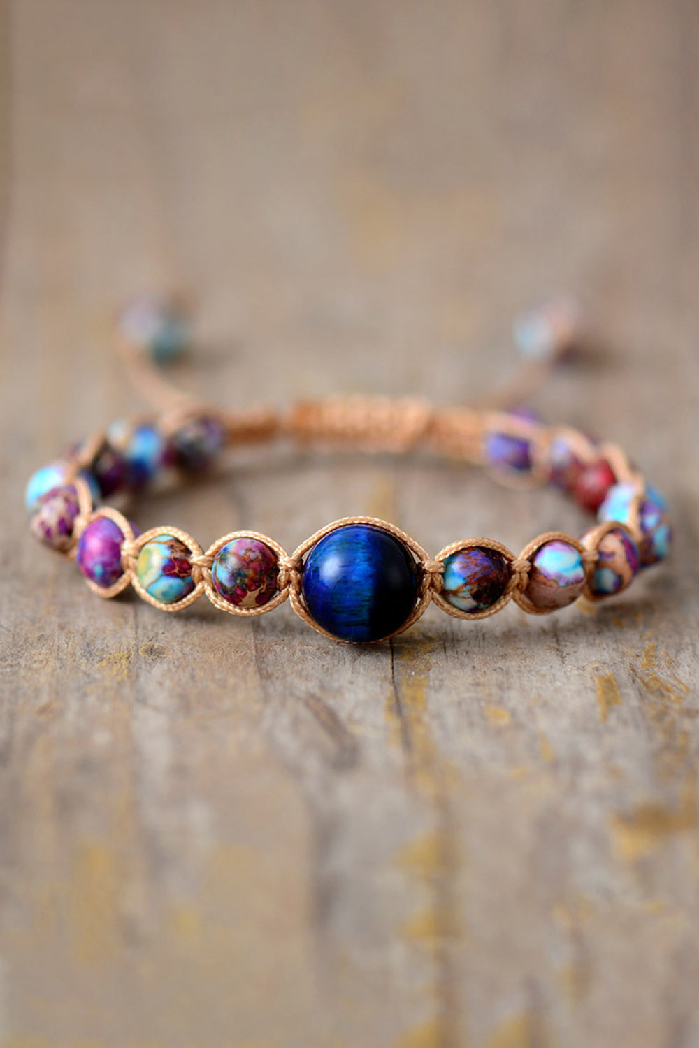 Imperial Jasper & Natural Stone Beaded Bracelet Trendsi