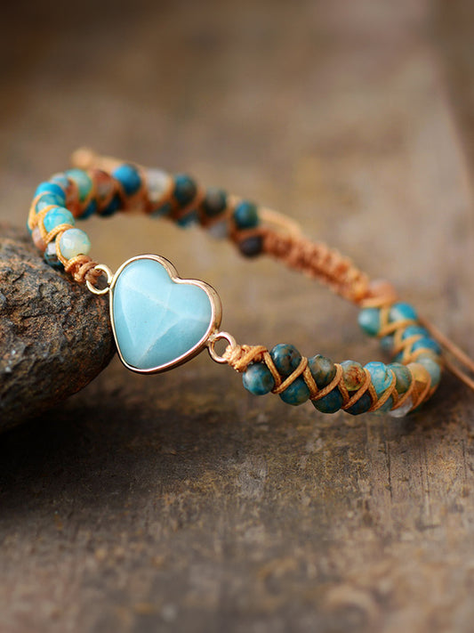 Heart Shape Beaded Bracelet Trendsi