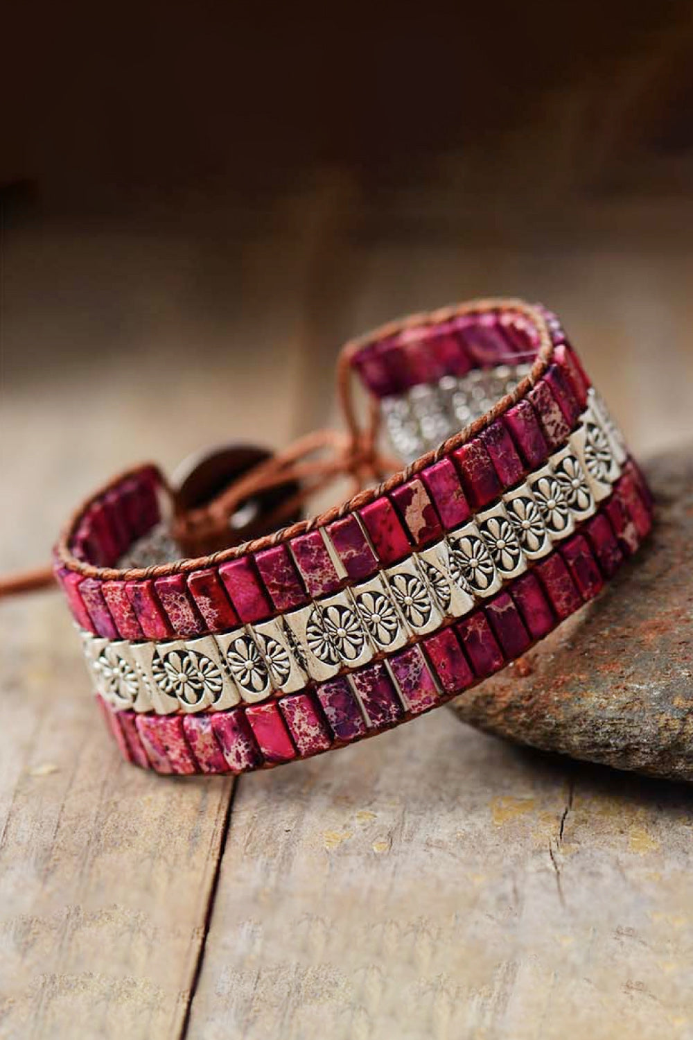 Handmade Triple Layer Natural Stone Bracelet Trendsi