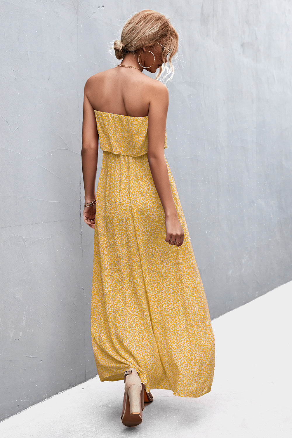 Strapless Split Maxi Dress Trendsi