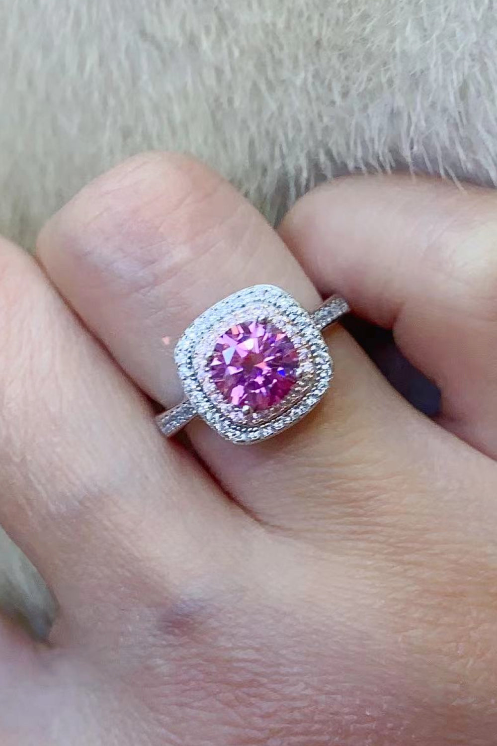 1 Carat Moissanite Two-Tone Ring Trendsi