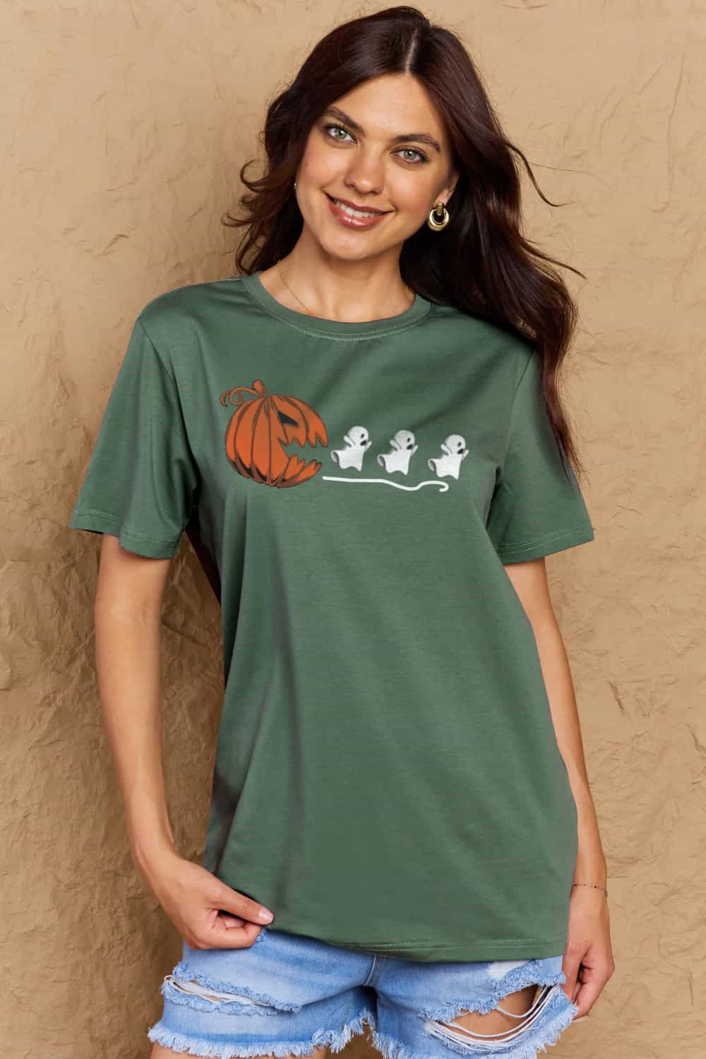 Simply Love Full Size Jack-O'-Lantern Graphic Cotton T-Shirt Trendsi