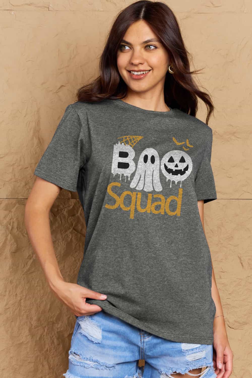 Simply Love Full Size BOO SQUAD Graphic Cotton T-Shirt Trendsi