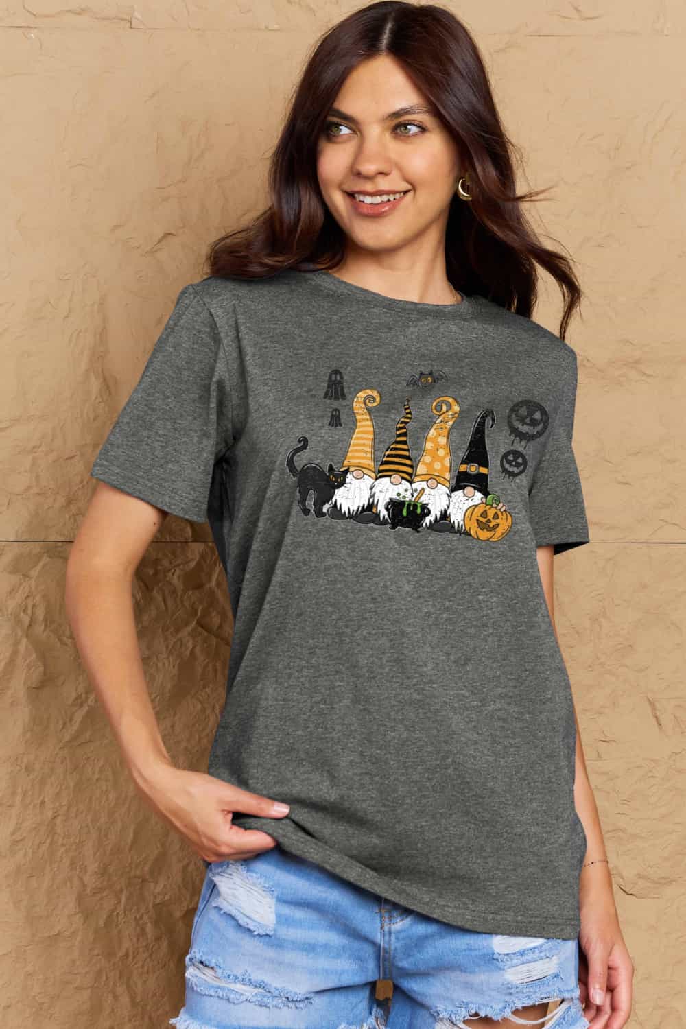 Simply Love Full Size Halloween Theme Graphic Cotton T-Shirt Trendsi