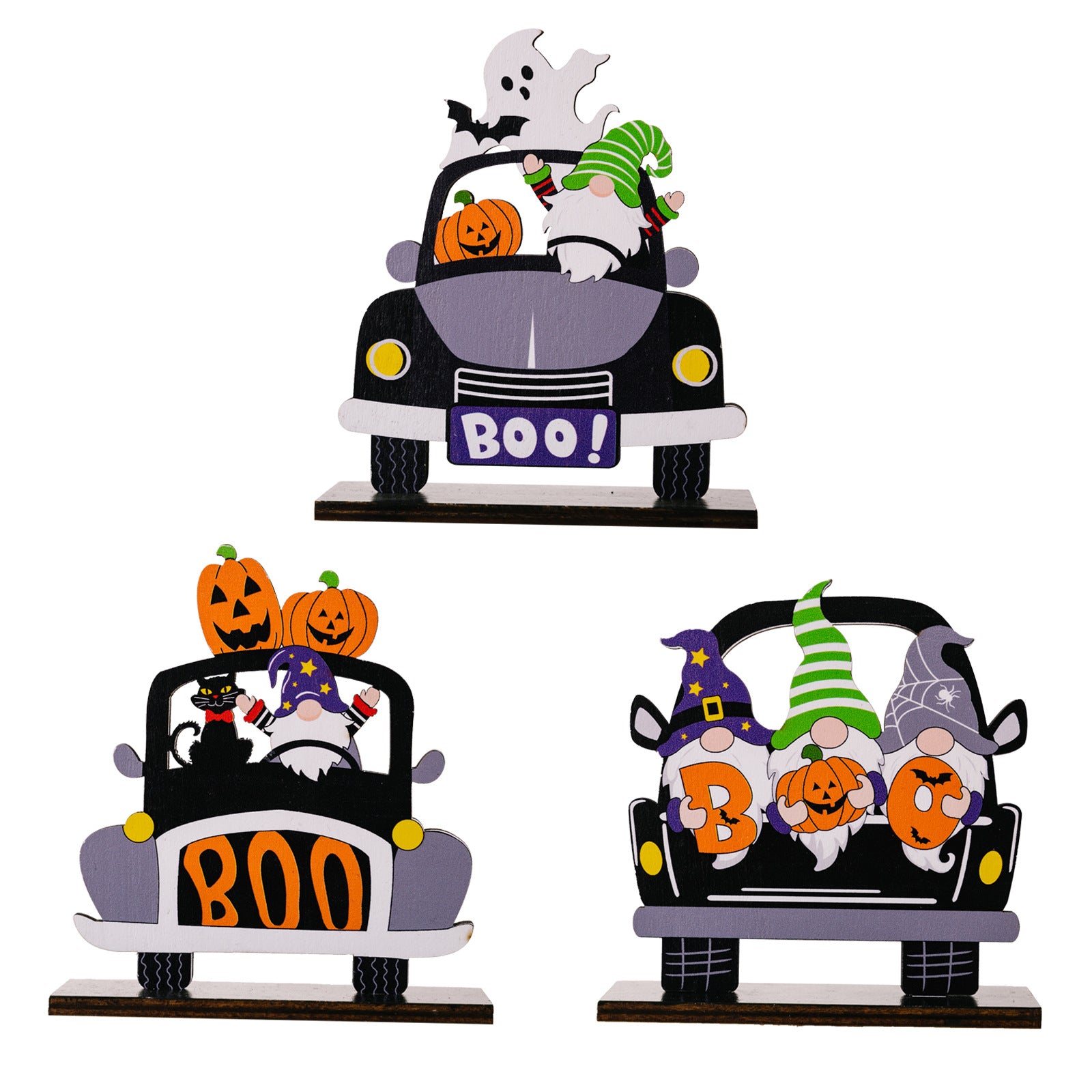 3-Piece Halloween Element Car-Shape Ornaments Trendsi