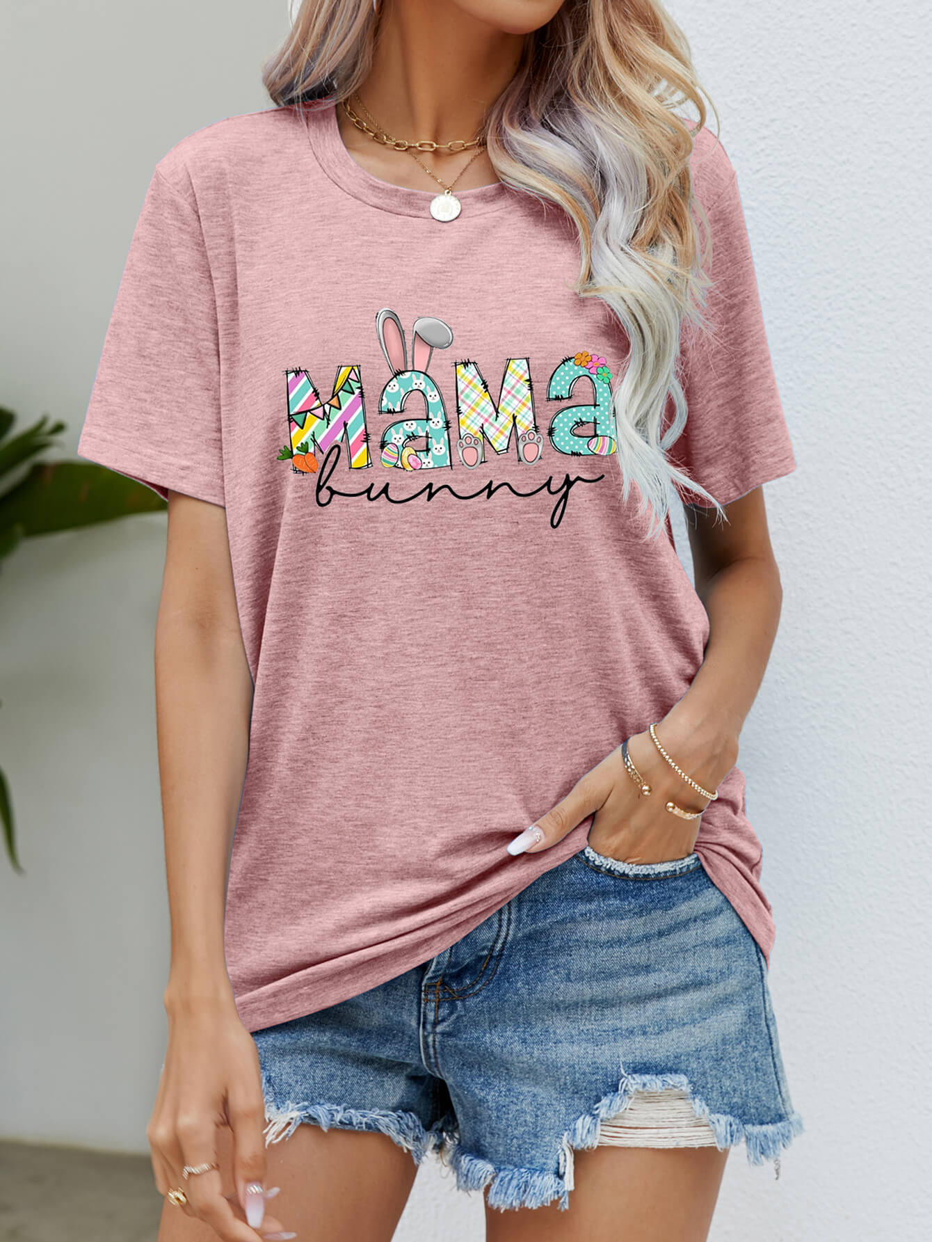 MAMA BUNNY Easter Graphic Tee Trendsi